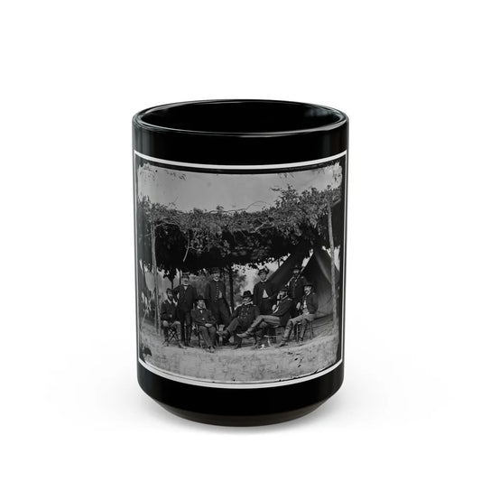 Washington, District Of Columbia (Vicinity). Gen. Daniel White And Staff (U.S. Civil War) Black Coffee Mug-15oz-Go Mug Yourself