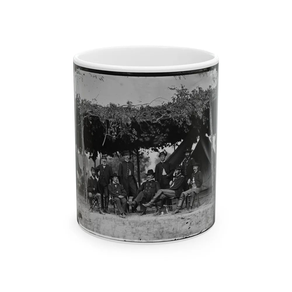 Washington, District Of Columbia (Vicinity). Gen. Daniel White And Staff (U.S. Civil War) White Coffee Mug-11oz-Go Mug Yourself