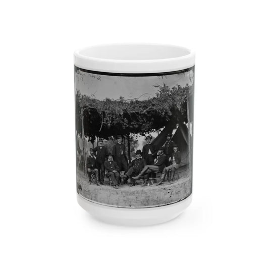 Washington, District Of Columbia (Vicinity). Gen. Daniel White And Staff (U.S. Civil War) White Coffee Mug-15oz-Go Mug Yourself