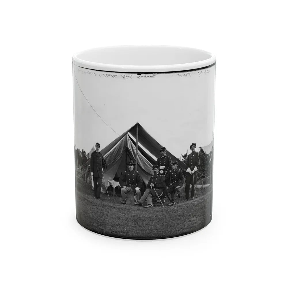 Washington, District Of Columbia (Vicinity). Gen. Robert Nugent And Staff. (Irish Brigade) (U.S. Civil War) White Coffee Mug-11oz-Go Mug Yourself