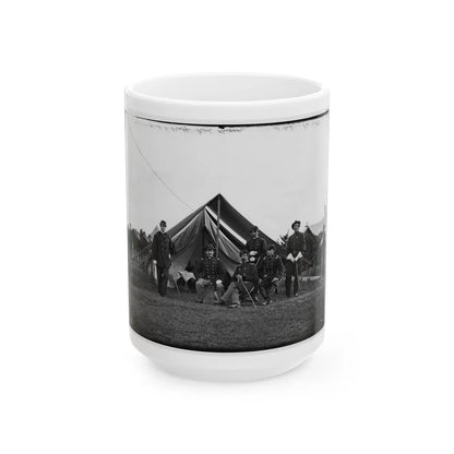 Washington, District Of Columbia (Vicinity). Gen. Robert Nugent And Staff. (Irish Brigade) (U.S. Civil War) White Coffee Mug-15oz-Go Mug Yourself