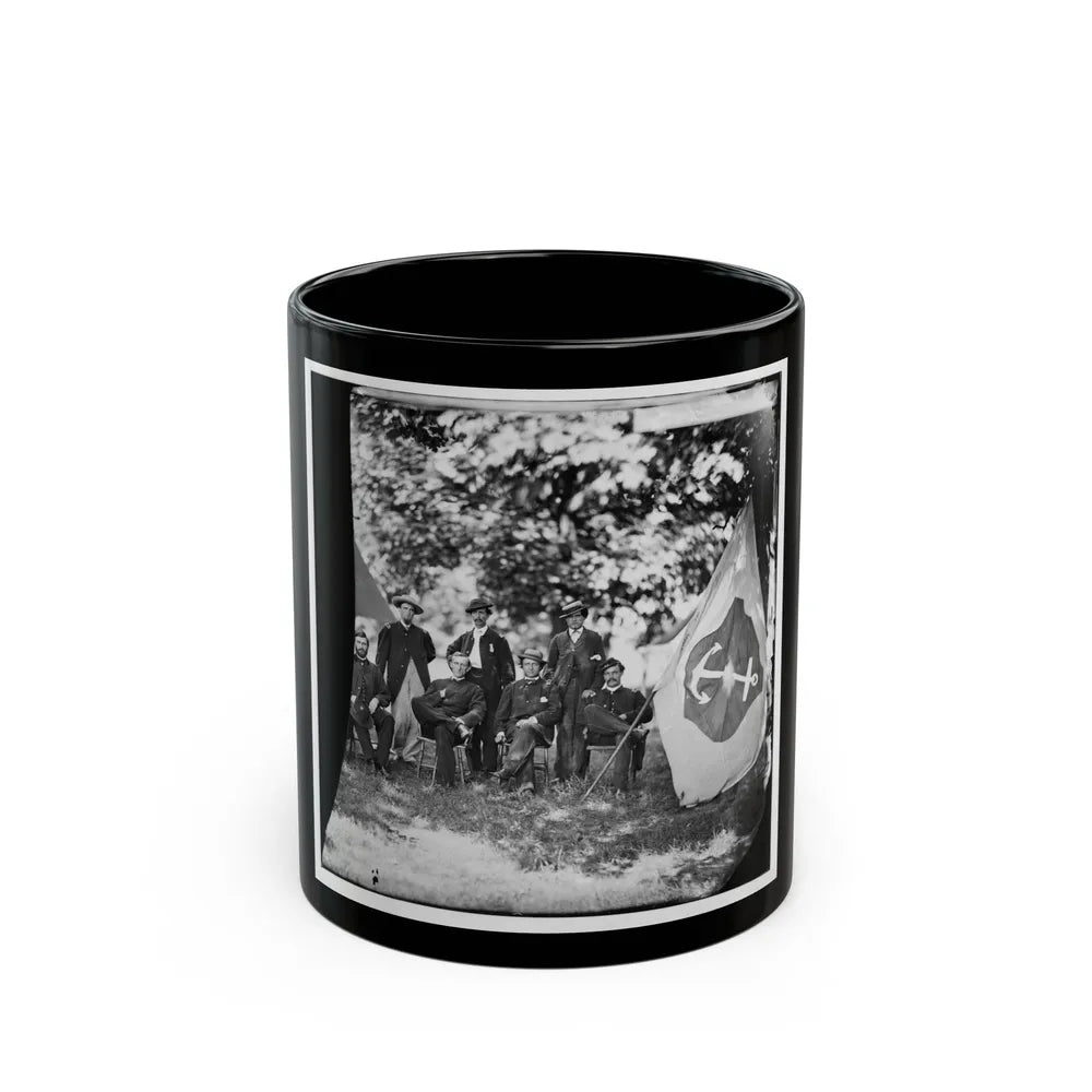 Washington, District Of Columbia (Vicinity). Gen. William F. Bartlett And Staff (U.S. Civil War) Black Coffee Mug-11oz-Go Mug Yourself