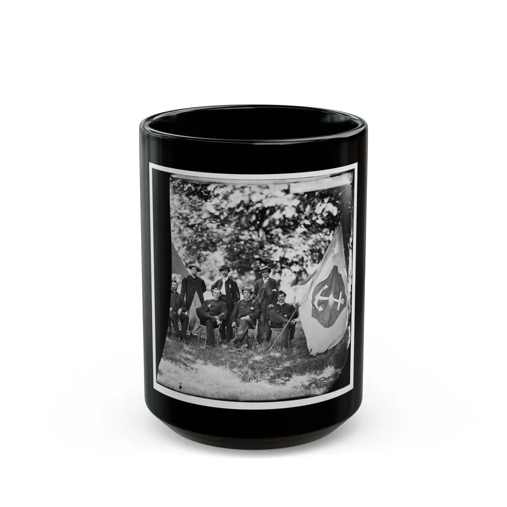 Washington, District Of Columbia (Vicinity). Gen. William F. Bartlett And Staff (U.S. Civil War) Black Coffee Mug-15oz-Go Mug Yourself