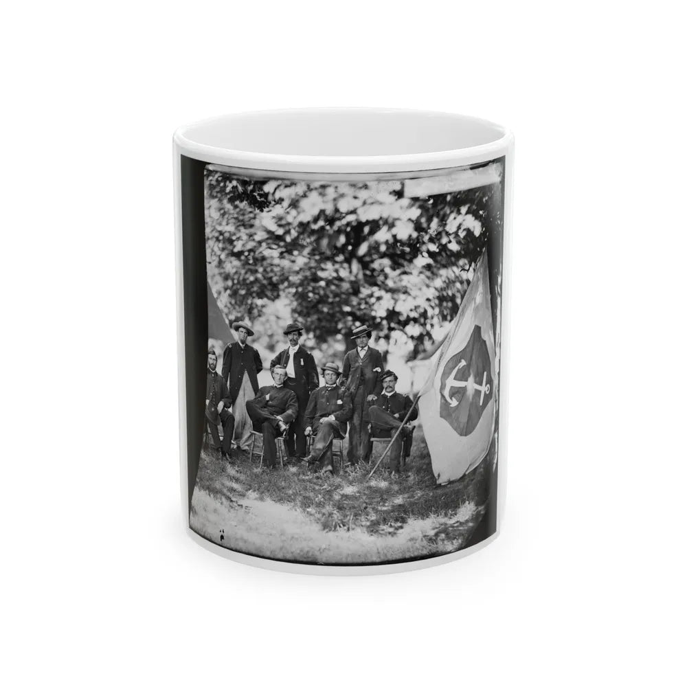 Washington, District Of Columbia (Vicinity). Gen. William F. Bartlett And Staff (U.S. Civil War) White Coffee Mug-11oz-Go Mug Yourself