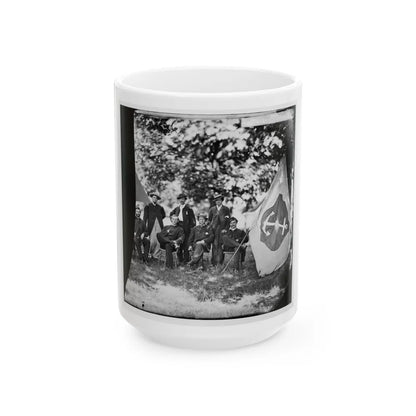 Washington, District Of Columbia (Vicinity). Gen. William F. Bartlett And Staff (U.S. Civil War) White Coffee Mug-15oz-Go Mug Yourself