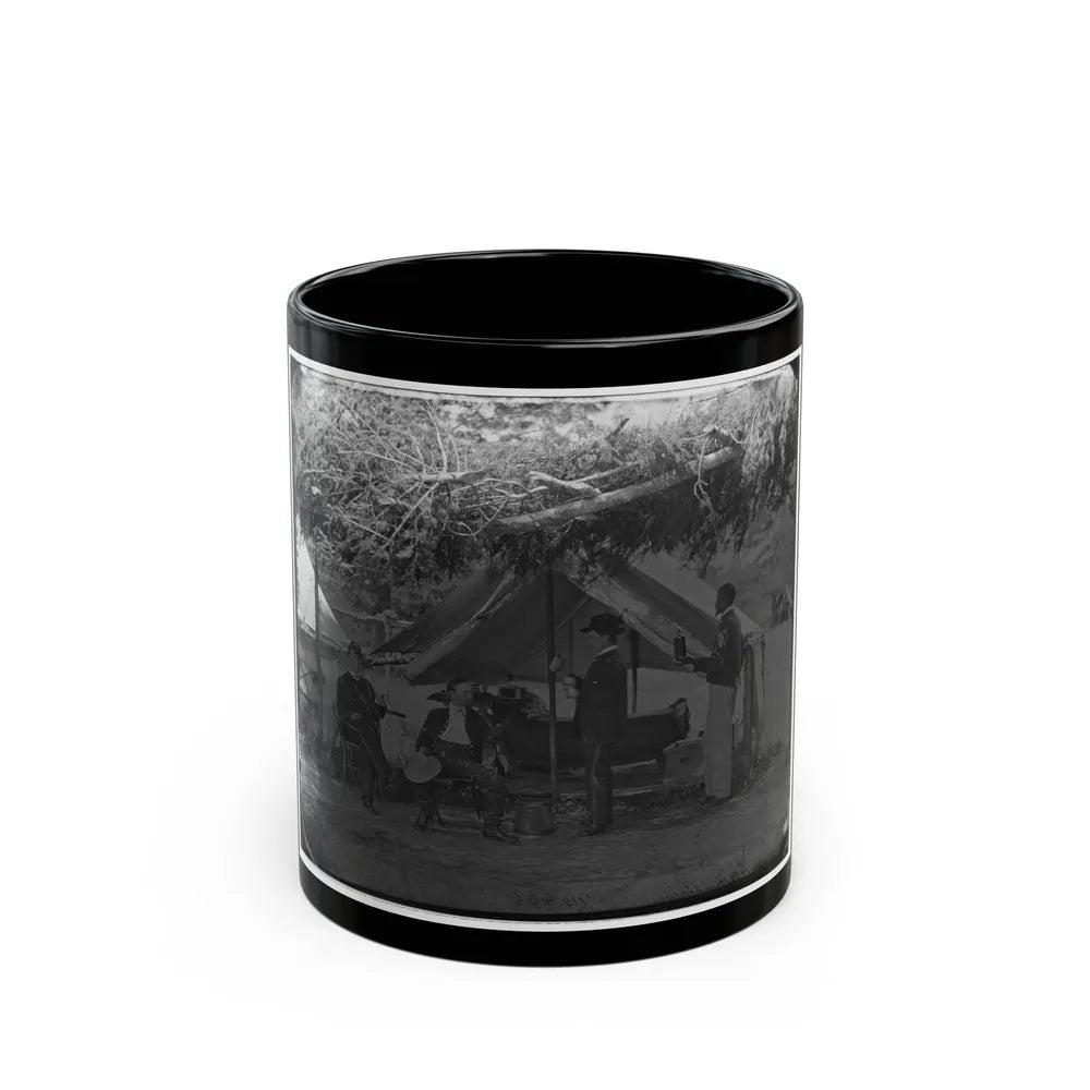 Washington, District Of Columbia (Vicinity). Maj. H.H. Humphreys Two Other Officers And Servant (U.S. Civil War) Black Coffee Mug-11oz-Go Mug Yourself