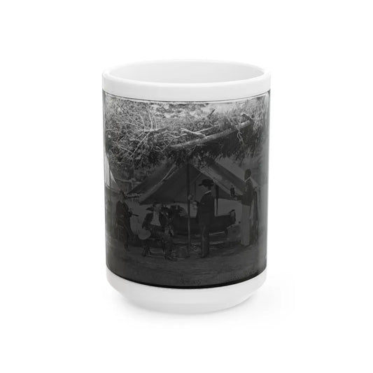 Washington, District Of Columbia (Vicinity). Maj. H.H. Humphreys Two Other Officers And Servant (U.S. Civil War) White Coffee Mug-15oz-Go Mug Yourself