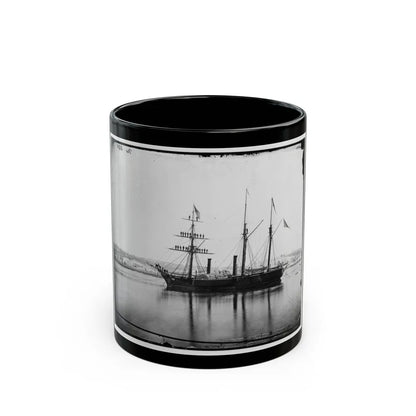 Washington, District Of Columbia. Brazilian Steam Frigate At Navy Yard. Yards Manned On The Occasion Of The President's Visit (U.S. Civil War) Black Coffee Mug-11oz-Go Mug Yourself