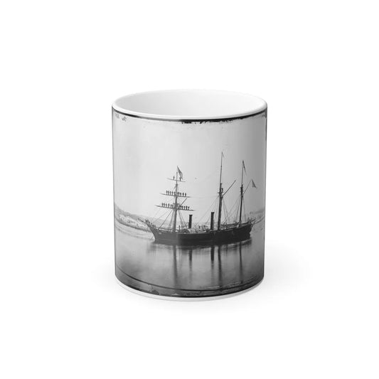 Washington, District of Columbia. Brazilian Steam Frigate at Navy Yard. Yards Manned on the Occasion of the President's Visit (U.S. Civil War) Color Changing Coffee Mug 11oz-11oz-Go Mug Yourself