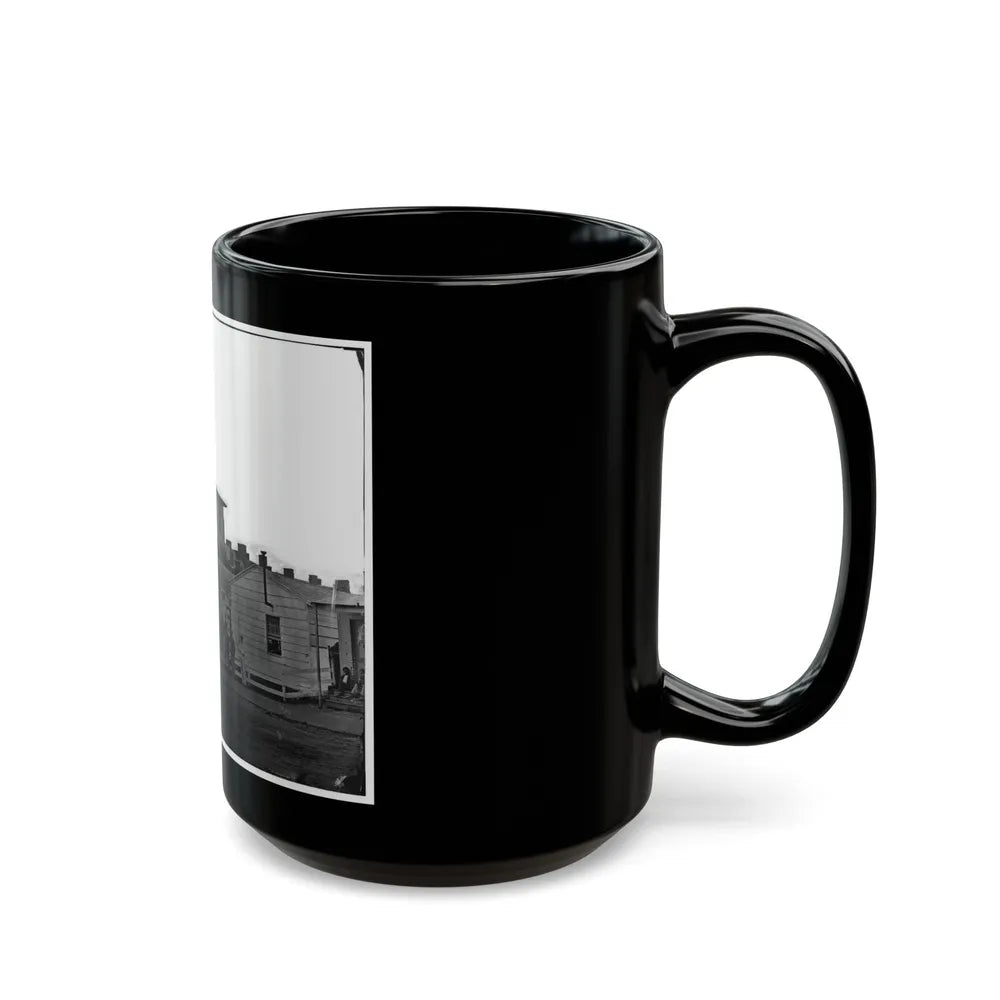 Washington, District Of Columbia. Eight Soldiers In Formation In Front Of Temporary Buildings (U.S. Civil War) Black Coffee Mug-Go Mug Yourself