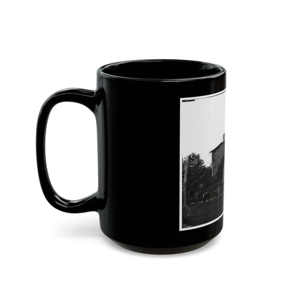 Washington, District Of Columbia. Eight Soldiers In Formation In Front Of Temporary Buildings (U.S. Civil War) Black Coffee Mug-Go Mug Yourself