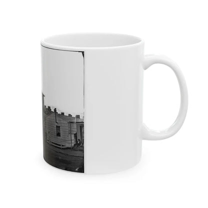 Washington, District Of Columbia. Eight Soldiers In Formation In Front Of Temporary Buildings (U.S. Civil War) White Coffee Mug-Go Mug Yourself