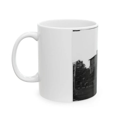 Washington, District Of Columbia. Eight Soldiers In Formation In Front Of Temporary Buildings (U.S. Civil War) White Coffee Mug-Go Mug Yourself