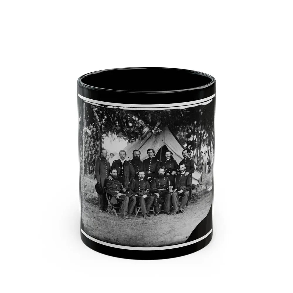 Washington, District Of Columbia. Gen. Jefferson C. Davis And Staff (U.S. Civil War) Black Coffee Mug-11oz-Go Mug Yourself