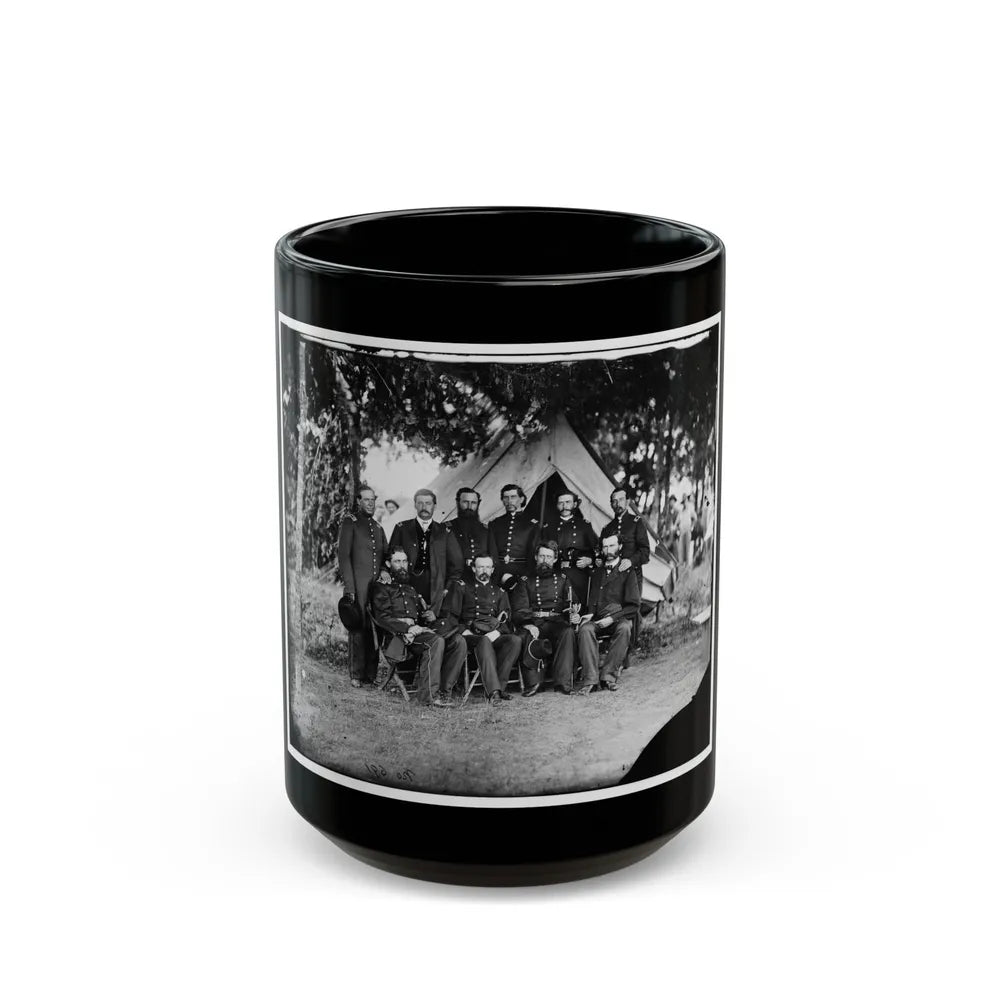 Washington, District Of Columbia. Gen. Jefferson C. Davis And Staff (U.S. Civil War) Black Coffee Mug-15oz-Go Mug Yourself