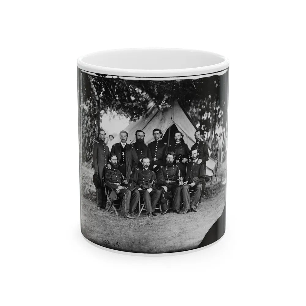 Washington, District Of Columbia. Gen. Jefferson C. Davis And Staff (U.S. Civil War) White Coffee Mug-11oz-Go Mug Yourself