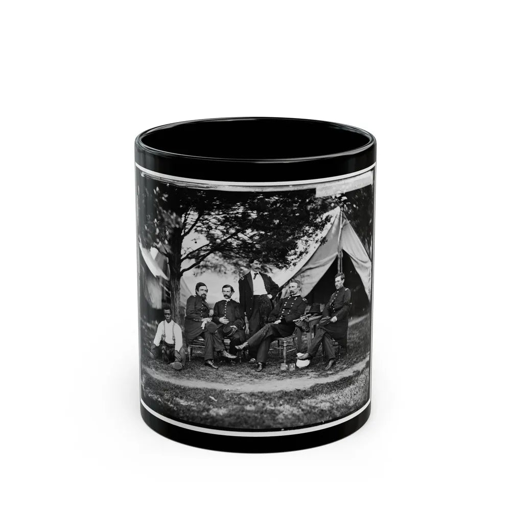 Washington, District Of Columbia. Gen. Napoleon Bonaparte Mclaughlen And Staff (U.S. Civil War) Black Coffee Mug-11oz-Go Mug Yourself