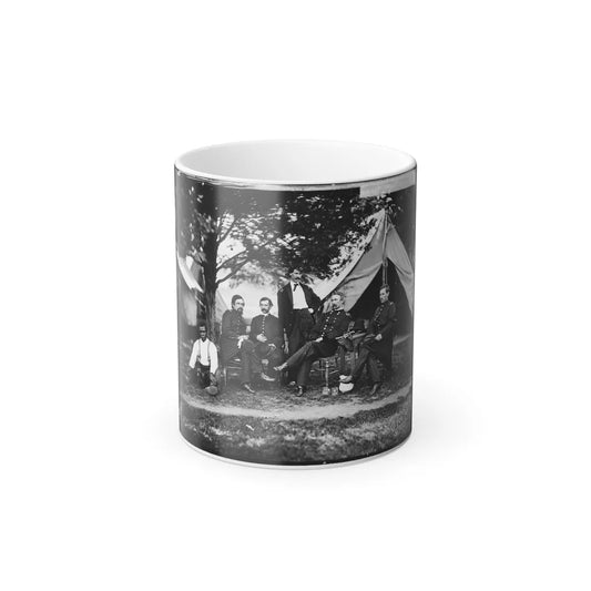 Washington, District of Columbia. Gen. Napoleon Bonaparte Mclaughlen and Staff (U.S. Civil War) Color Changing Coffee Mug 11oz-11oz-Go Mug Yourself