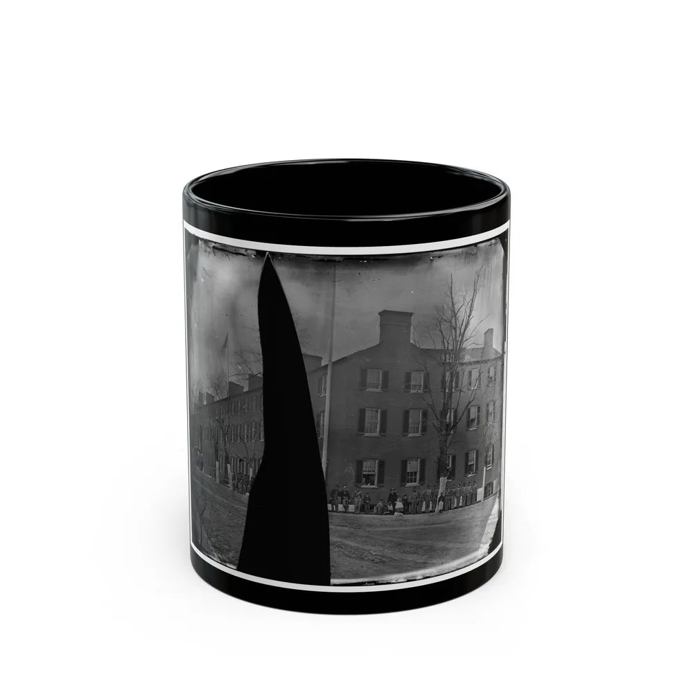 Washington, District Of Columbia. Group In Front Of Building (U.S. Civil War) Black Coffee Mug-11oz-Go Mug Yourself