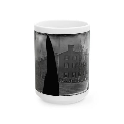 Washington, District Of Columbia. Group In Front Of Building (U.S. Civil War) White Coffee Mug-15oz-Go Mug Yourself