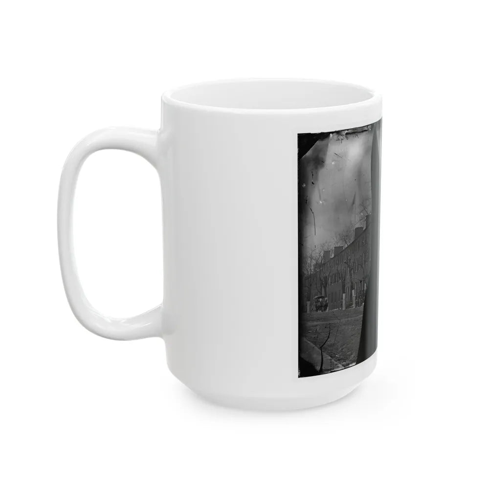 Washington, District Of Columbia. Group In Front Of Building (U.S. Civil War) White Coffee Mug-Go Mug Yourself