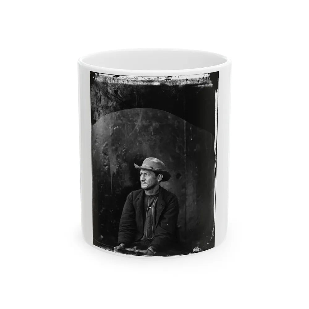 Washington Navy Yard, D.C. Edman Spangler, A Conspirator, In Hat And Manacled (U.S. Civil War) White Coffee Mug-11oz-Go Mug Yourself