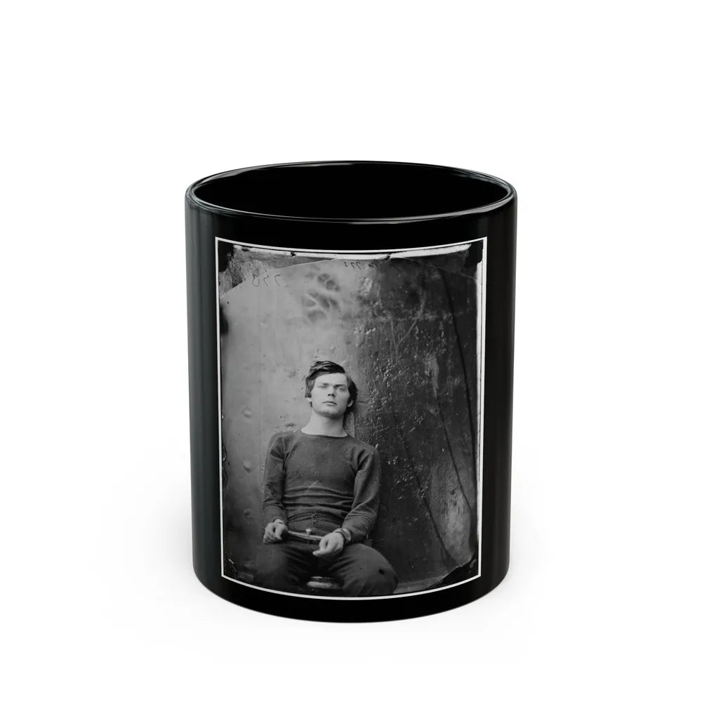 Washington Navy Yard, D.C. Lewis Payne, In Sweater, Seated And Manacled (U.S. Civil War) Black Coffee Mug-11oz-Go Mug Yourself