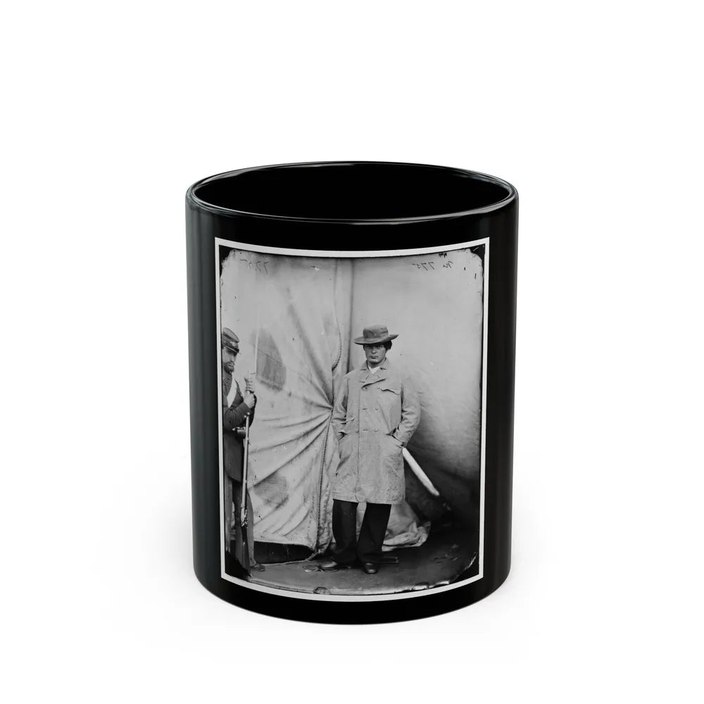 Washington Navy Yard, D.C. Lewis Payne, The Conspirator Who Attacked Secretary Seward, Standing In Overcoat And Hat (U.S. Civil War) Black Coffee Mug-11oz-Go Mug Yourself