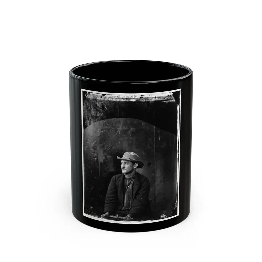 Washington Navy Yard, D.C. Edman Spangler, A  Conspirator,  In Hat And Manacled (U.S. Civil War) Black Coffee Mug 11oz - Go Mug Yourself