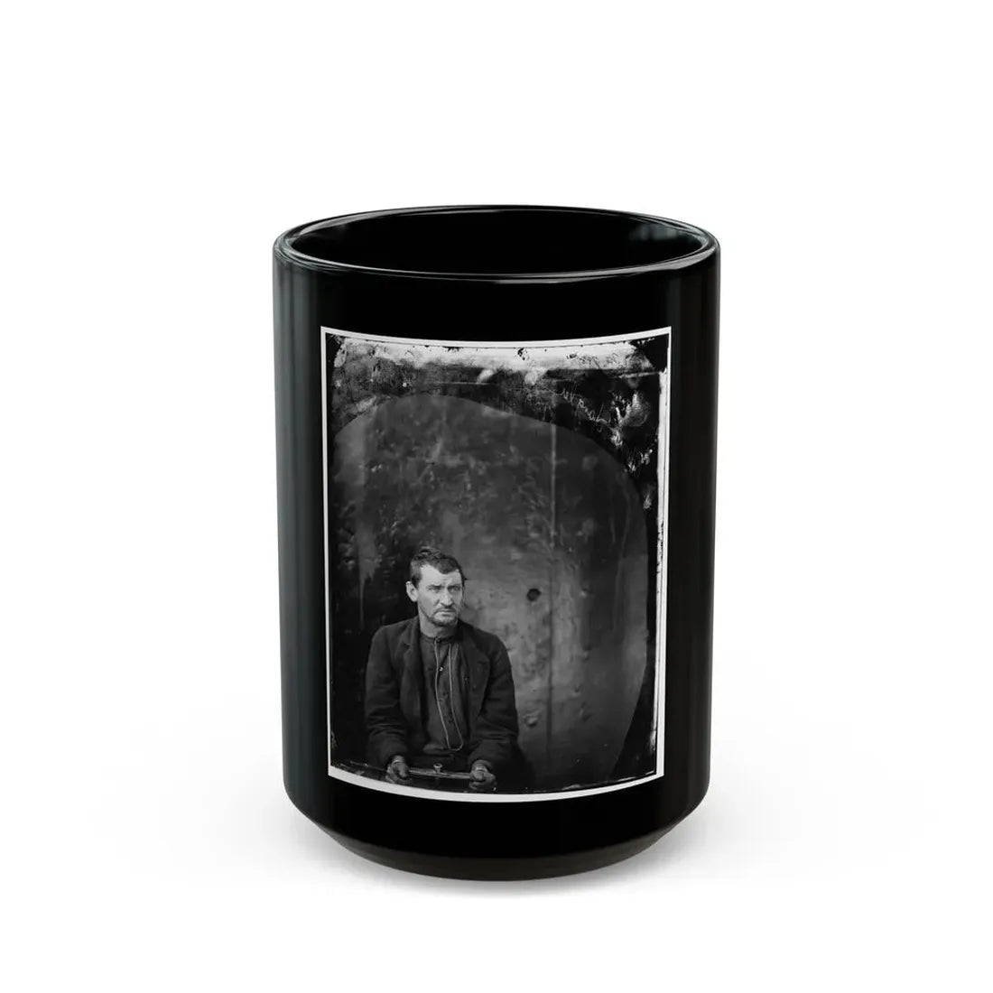 Washington Navy Yard, D.C. Edman Spangler, A  Conspirator,  Manacled (U.S. Civil War) Black Coffee Mug 15oz - Go Mug Yourself