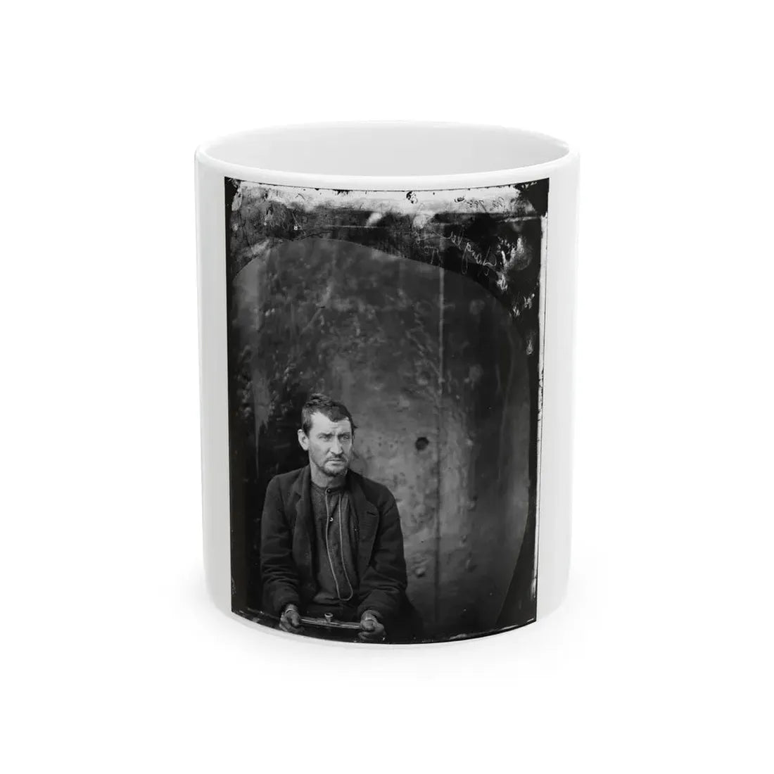 Washington Navy Yard, D.C. Edman Spangler, A  Conspirator,  Manacled (U.S. Civil War) White Coffee Mug 11oz - Go Mug Yourself