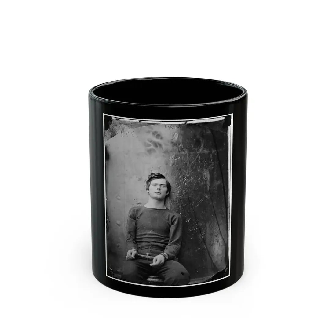 Washington Navy Yard, D.C. Lewis Payne, In Sweater, Seated And Manacled (U.S. Civil War) Black Coffee Mug 11oz - Go Mug Yourself
