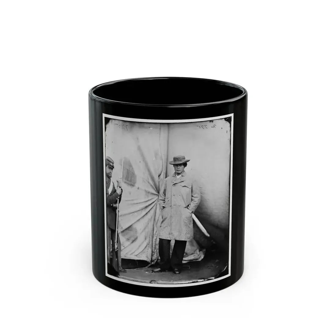 Washington Navy Yard, D.C. Lewis Payne, The Conspirator Who Attacked Secretary Seward, Standing In Overcoat And Hat (U.S. Civil War) Black Coffee Mug 11oz - Go Mug Yourself