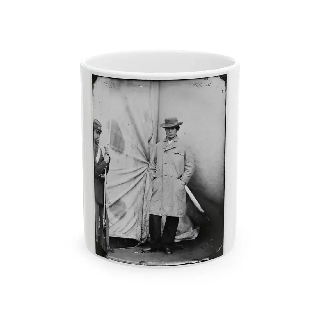 Washington Navy Yard, D.C. Lewis Payne, The Conspirator Who Attacked Secretary Seward, Standing In Overcoat And Hat (U.S. Civil War) White Coffee Mug 11oz - Go Mug Yourself
