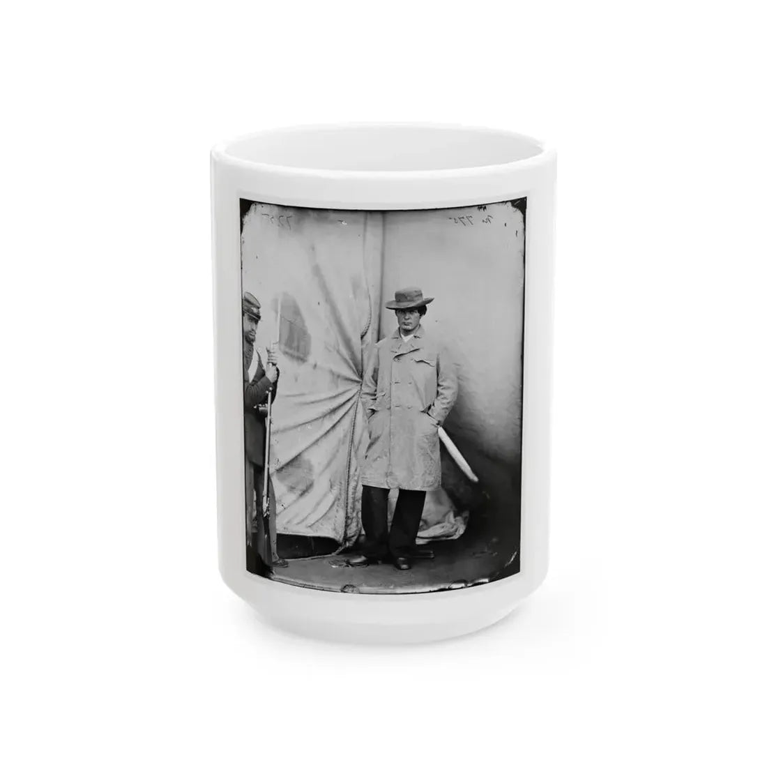 Washington Navy Yard, D.C. Lewis Payne, The Conspirator Who Attacked Secretary Seward, Standing In Overcoat And Hat (U.S. Civil War) White Coffee Mug 15oz - Go Mug Yourself