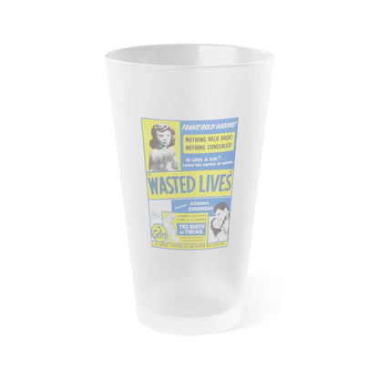 WASTED LIVES 1957 Movie Poster - Frosted Pint Glass 16oz-16oz-Frosted-Go Mug Yourself