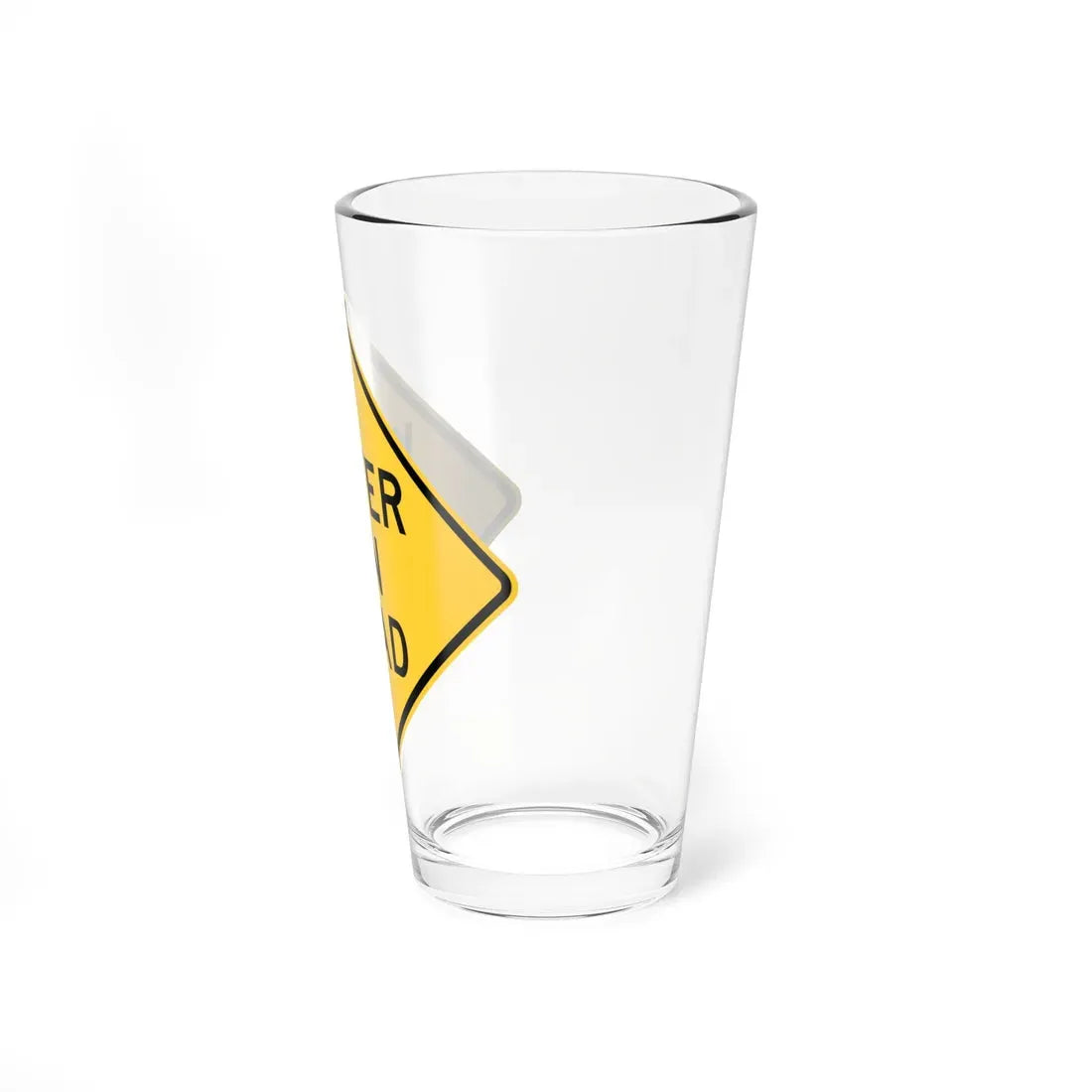 WATER ON ROAD MUTCD-DE W21-7-DE (Delaware) (Road Sign) Pint Glass 16oz - Go Mug Yourself