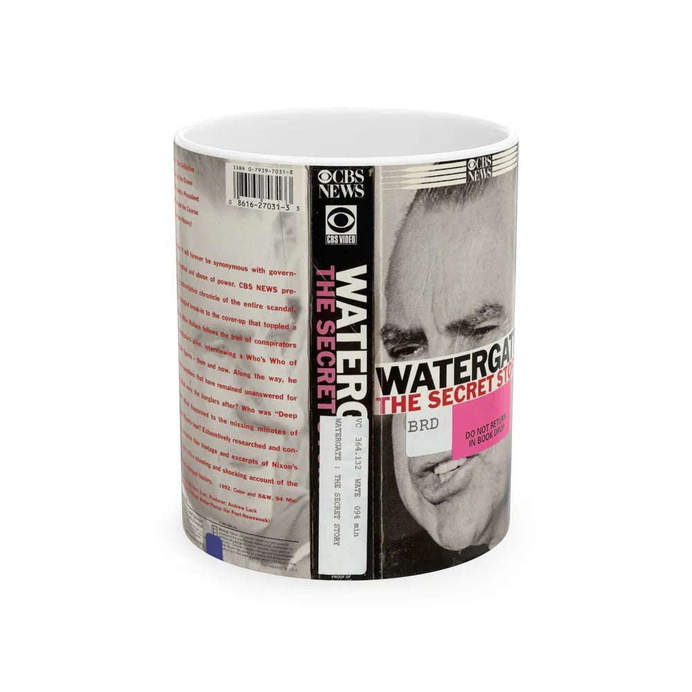 WATERGATE THE SECRET STORY (VHS COVER) - White Coffee Mug-11oz-Go Mug Yourself