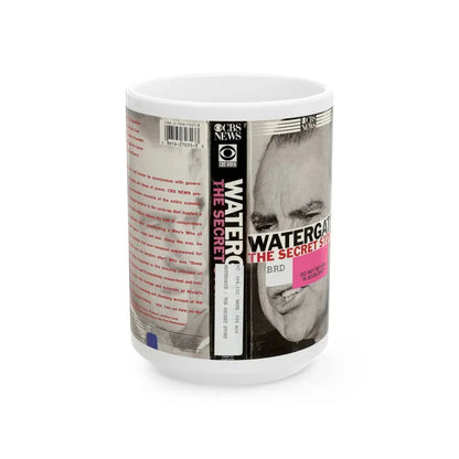 WATERGATE THE SECRET STORY (VHS COVER) - White Coffee Mug 15oz - Go Mug Yourself