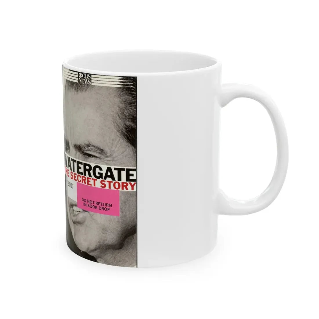 WATERGATE THE SECRET STORY (VHS COVER) - White Coffee Mug - Go Mug Yourself