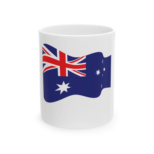 Waving flag of Australia (Australia) White Coffee Mug-11oz-Go Mug Yourself