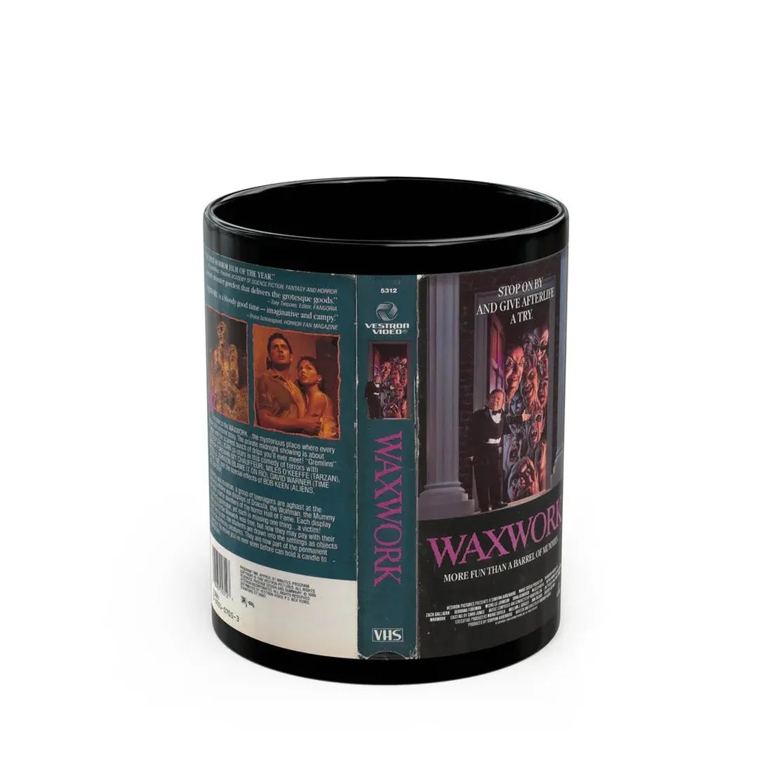 WAXWORK VESTRON VIDEO (VHS COVER) - Black Coffee Mug 11oz - Go Mug Yourself