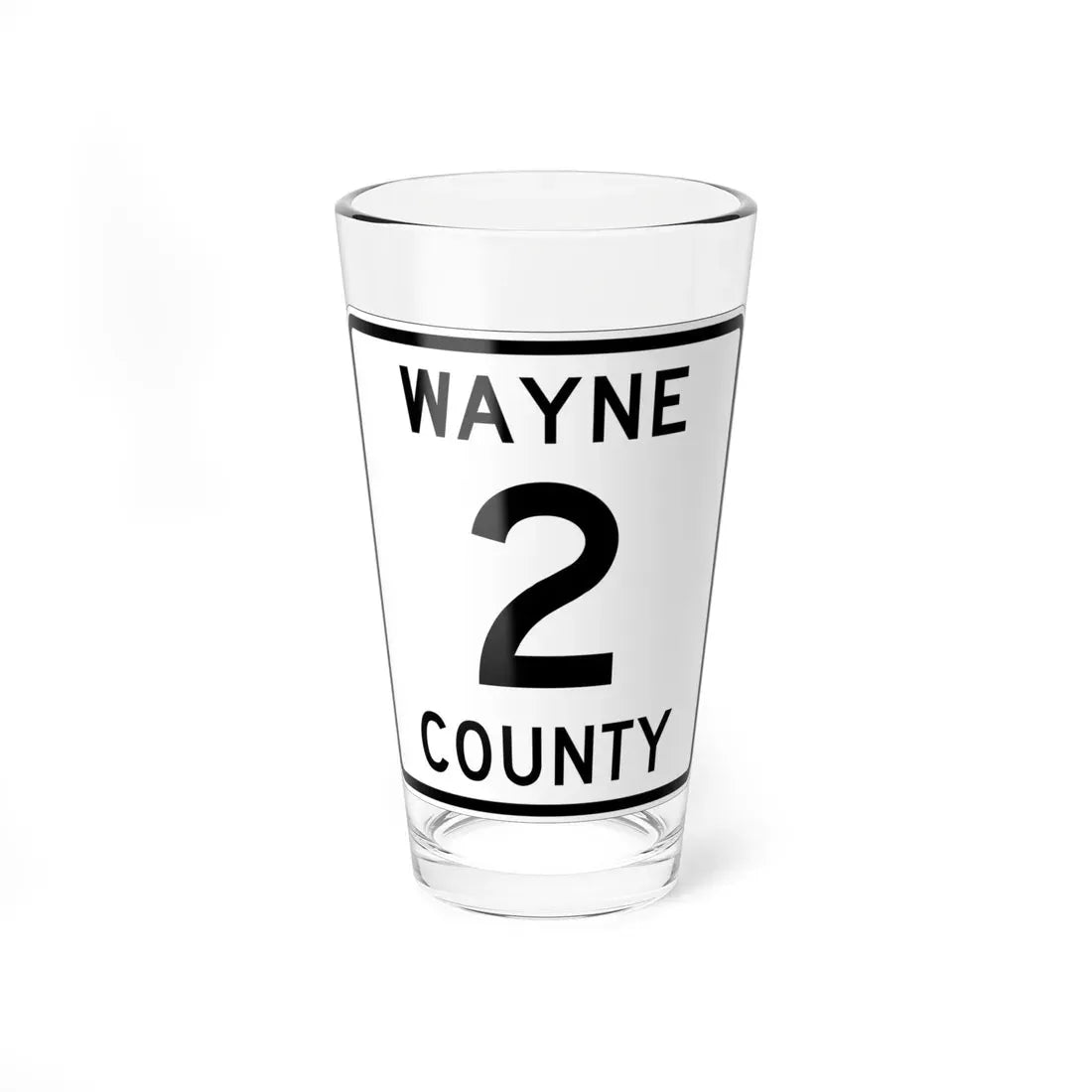 Wayne County Route 2 OH (Ohio) (Road Sign) Pint Glass 16oz 16oz - Go Mug Yourself