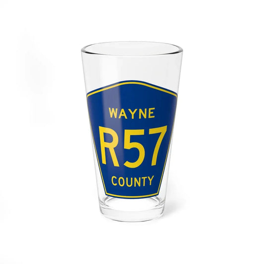 Wayne County Route R57 IA (Iowa) (Road Sign) Pint Glass 16oz 16oz - Go Mug Yourself