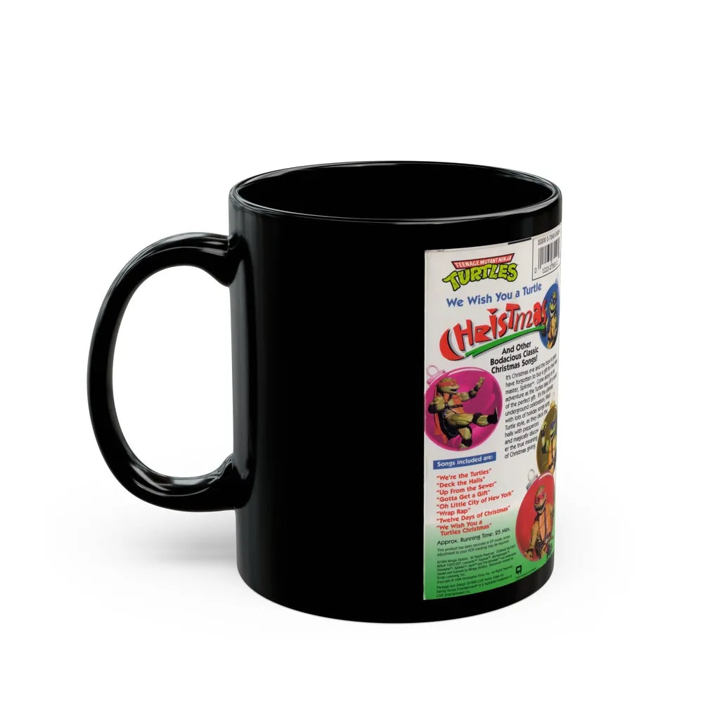 WE WISH YOU A TURTLE CHRISTMAS (VHS COVER) - Black Coffee Mug-Go Mug Yourself