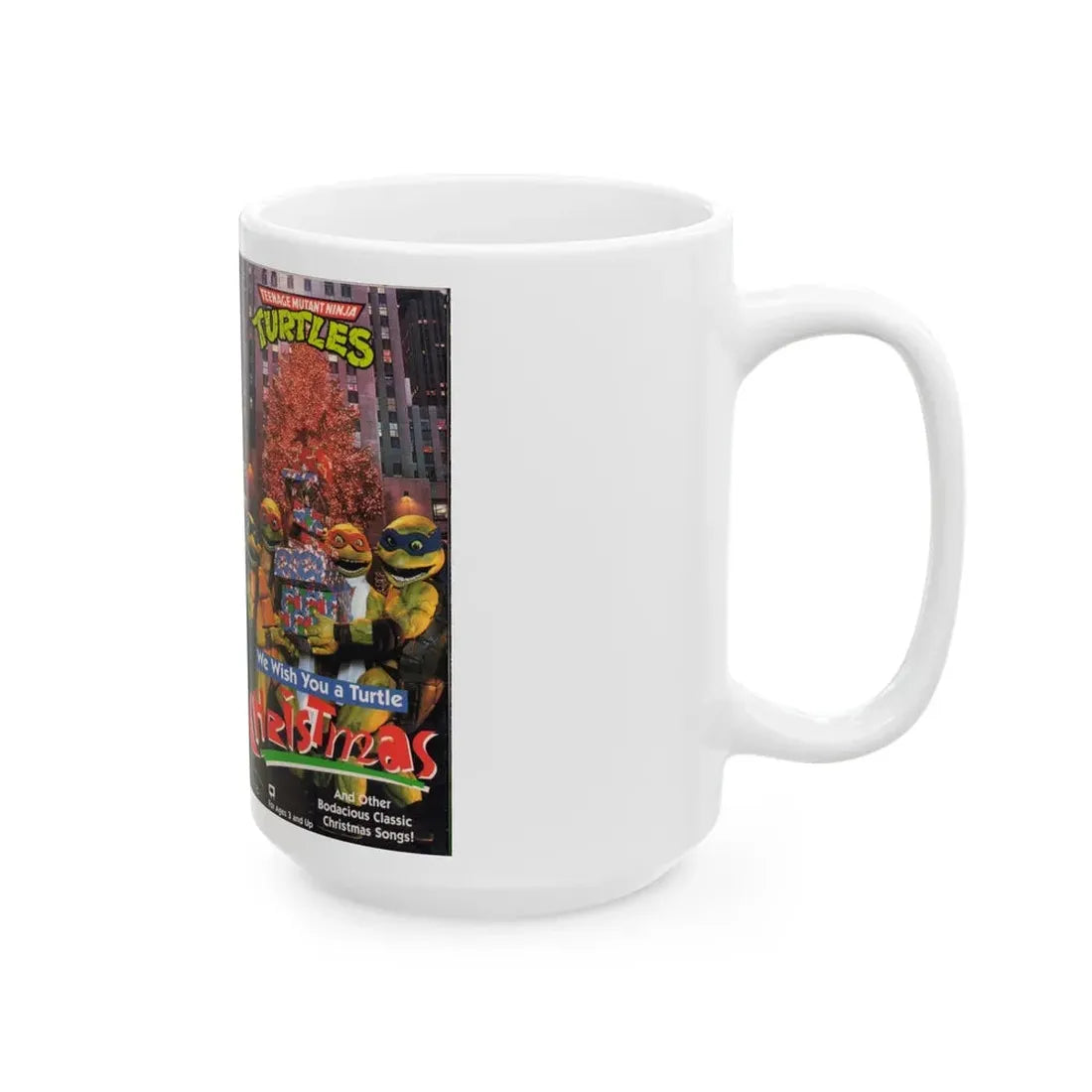 WE WISH YOU A TURTLE CHRISTMAS (VHS COVER) - White Coffee Mug - Go Mug Yourself