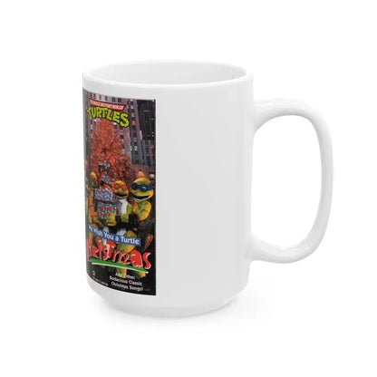 WE WISH YOU A TURTLE CHRISTMAS (VHS COVER) - White Coffee Mug - Go Mug Yourself