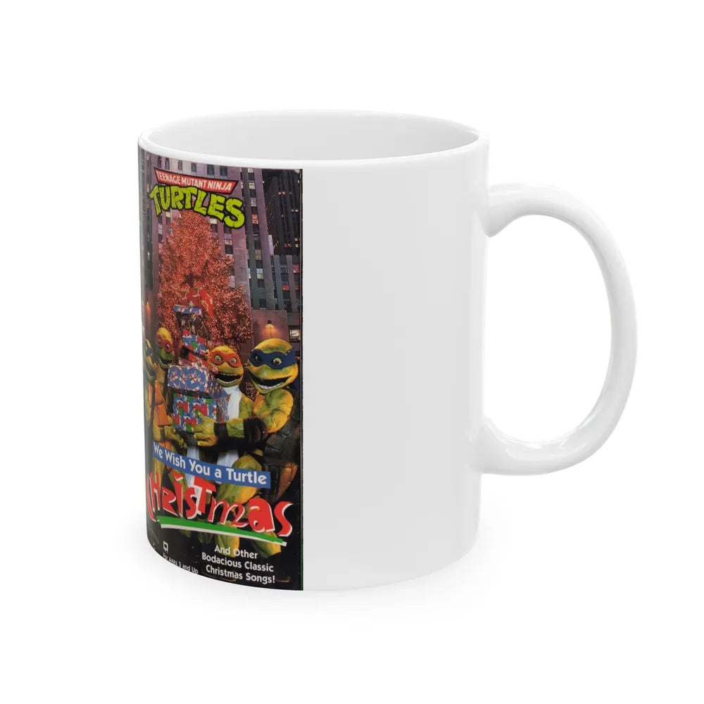 WE WISH YOU A TURTLE CHRISTMAS (VHS COVER) - White Coffee Mug-Go Mug Yourself