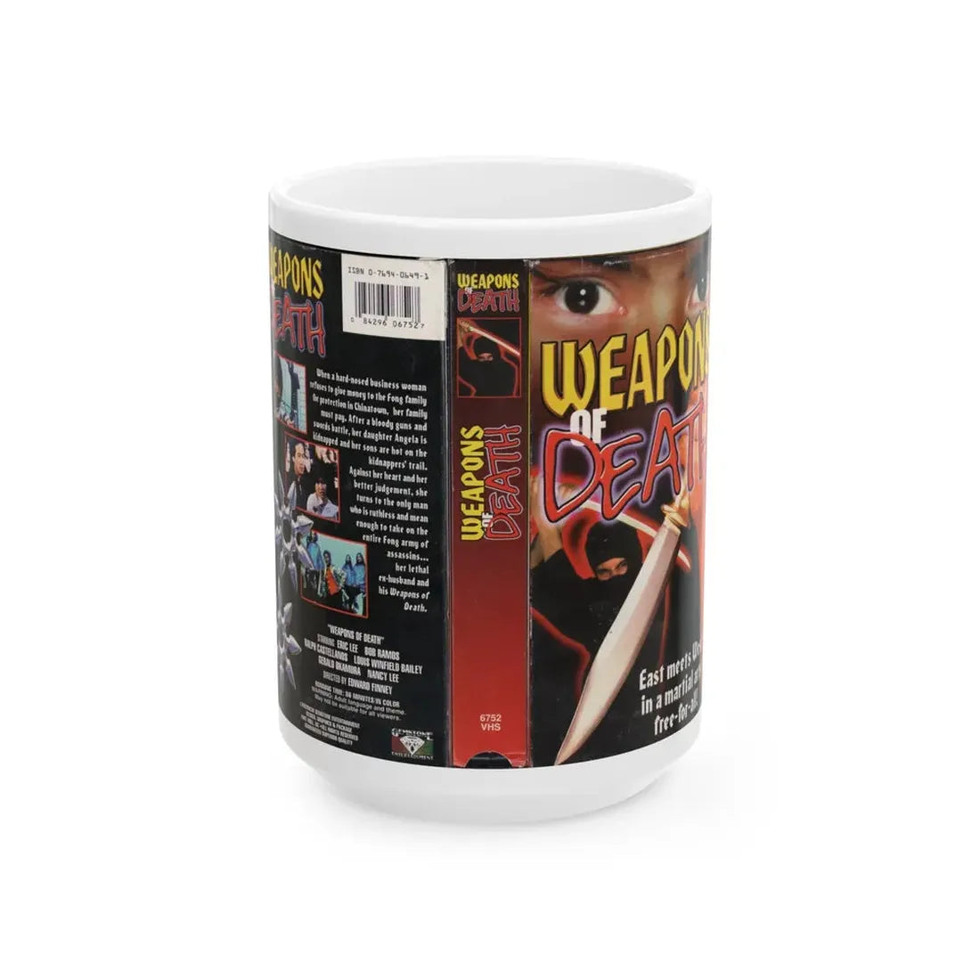 WEAPONS OF DEATH (VHS COVER) - White Coffee Mug 15oz - Go Mug Yourself