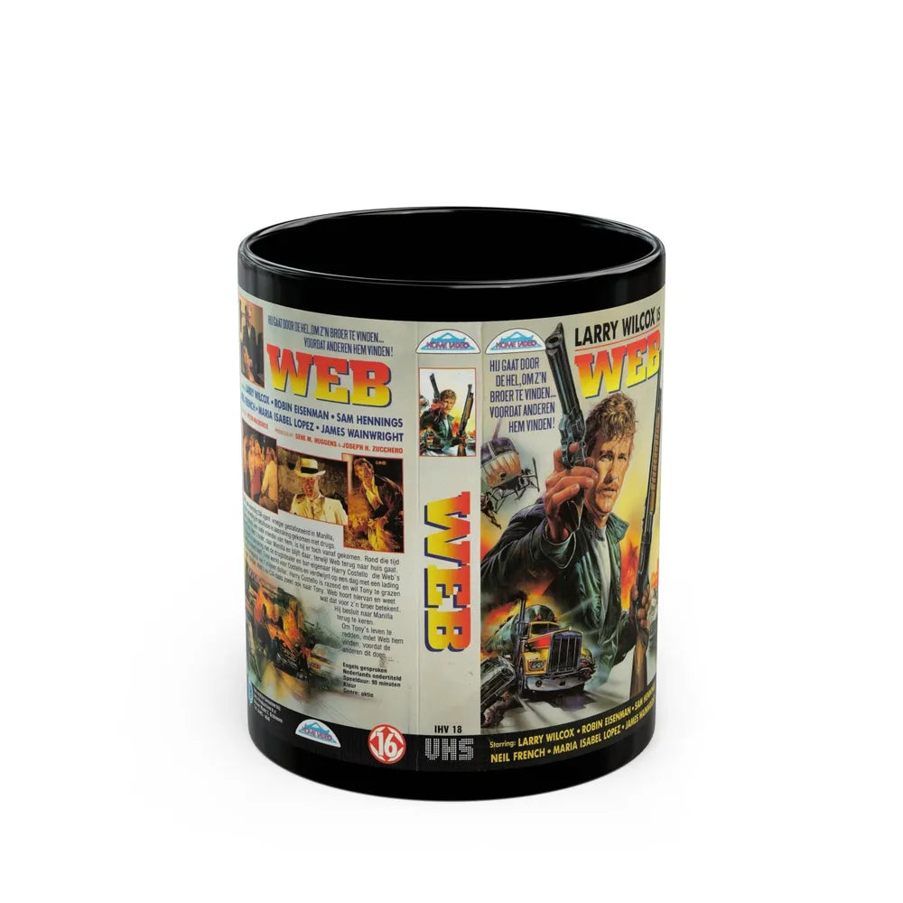 WEB LARRY WILCOX (VHS COVER) - Black Coffee Mug-11oz-Go Mug Yourself